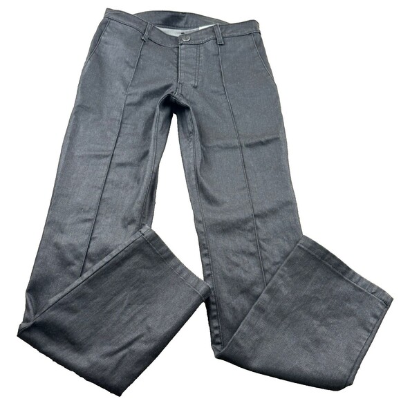 Rufskin Coal Waxed Denim Pants Men's 28X29 Black Straight Stretch SnapButton Fly - Picture 4 of 16